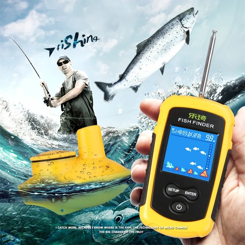 Fishing Depth Finder - Wireless Sonar Fishing Detector, Screen Color